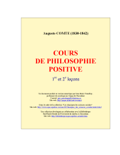 couverteur Cours de philosophie positive