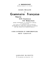 couverteur Cours primaire de Grammaire francaise