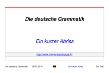 couverteur La grammaire allemande