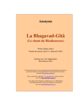 couverteur La Bhagavad-Gîta - Le chant du bienheureux