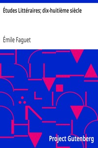 Études Littéraires; dix-huitième siècle