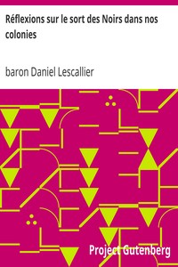 Réflexions sur le sort des Noirs dans nos colonies