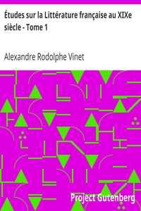 Études sur la Littérature française au XIXe siècle - Tome 1: Madame de Staël, Chateaubriand
