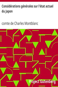 Considérations générales sur l'état actuel du Japon