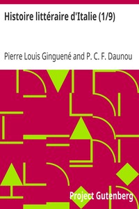 Histoire littéraire d'Italie (1/9)
