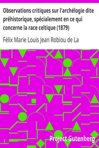 Observations critiques sur l'archélogie dite préhistorique, spécialement en ce qui concerne la race celtique (1879)