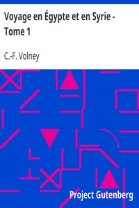 Voyage en Égypte et en Syrie - Tome 1
