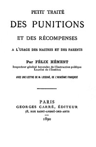 Petit traité des punitions et des récompenses à l'usage des maîtres et des parents