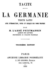 La Germanie: Texte latin avec introduction, notes et lexique des noms propres