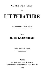 Cours familier de Littérature - Volume 26