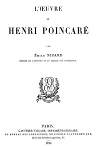 L'œuvre de Henri Poincaré