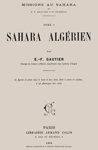 Missions au Sahara, tome 1 : $b Sahara algérien
