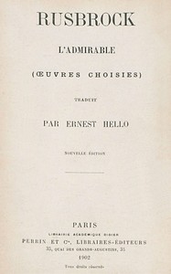 Rusbrock l'Admirable (œuvres choisies)