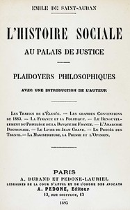 L'histoire sociale au Palais de justice. Plaidoyers philosophiques