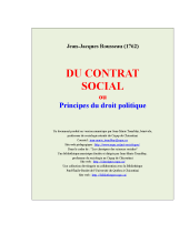 couverteur Du Contrat social ou Principe du droit politique