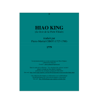 couverteur Hiao king, le livre de la piete filiale