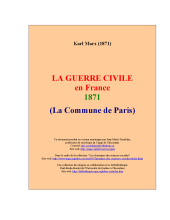 couverteur La guerre civile en France - 1871