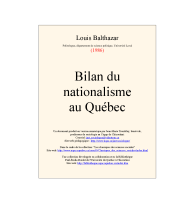 couverteur Bilan du nationalisme au Quebec