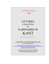 couverteur Lettres a Sergio Solmi sur la philosophie de Kant