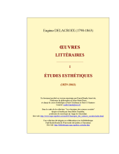 couverteur Oeuvres litteraires - I. etudes esthetiques