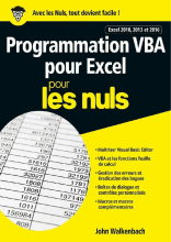couverteur Programmation VBA Pour Excel Pour Les Nuls